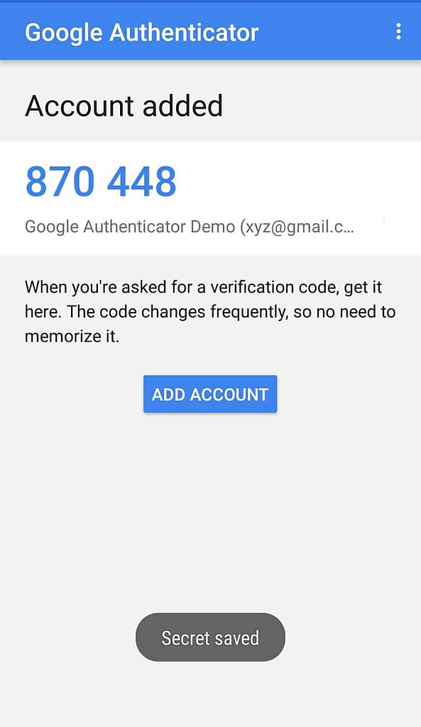Google authenticator app
