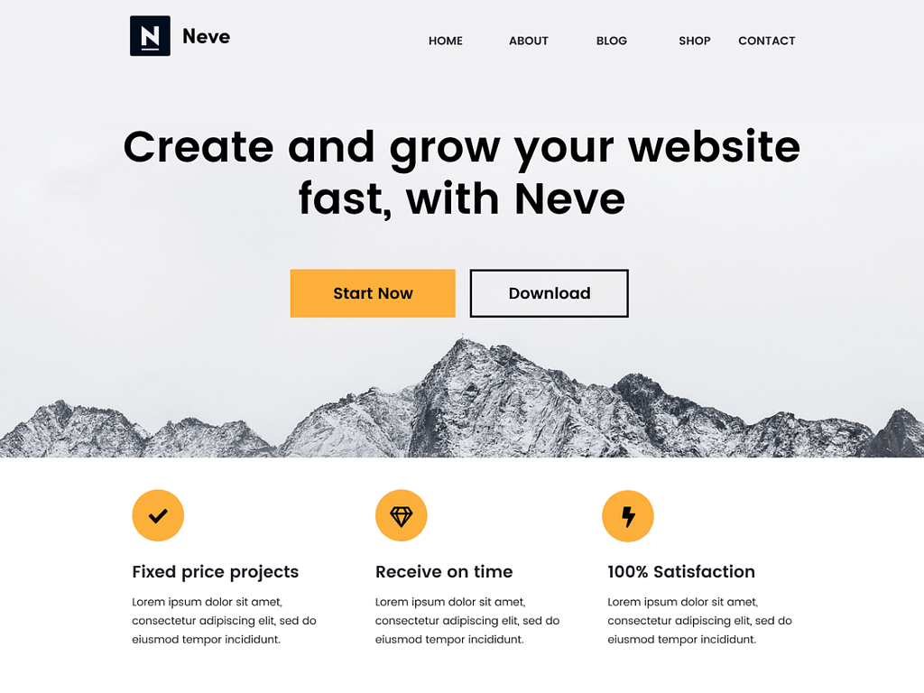 neve theme best free theme for elementor